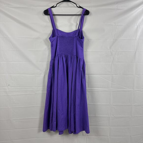 Free People Dress Womens Medium Paolo Midi Purple Sundress Romantic Retro Chic - Picture 9 of 14